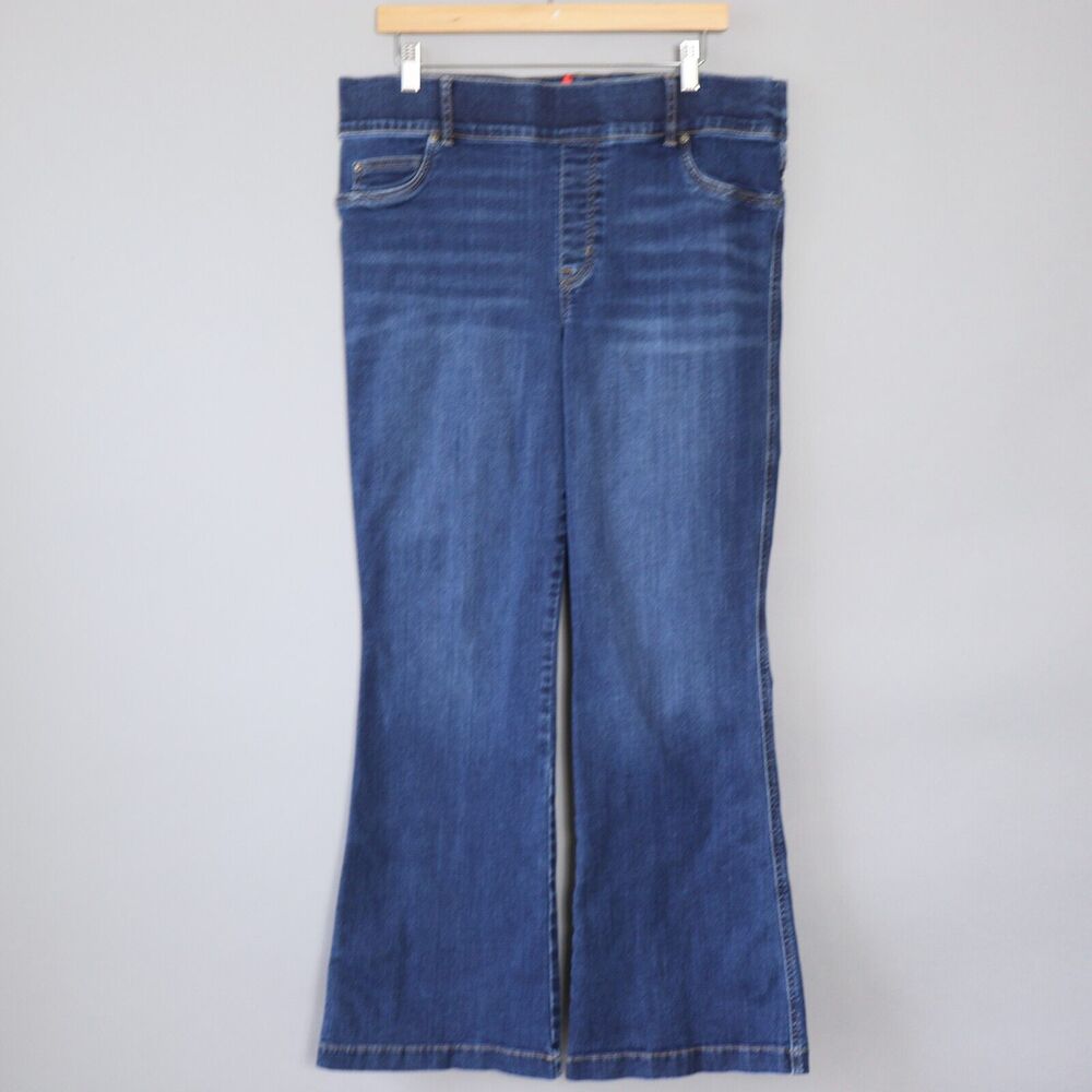 Spanx Flare  Jeans Plus 2X Petite Pull On Stretch Demin Midnight Shade